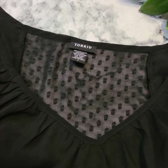 Torrid Sheer Ruffle Sleeve Top - Picture 2 of 3